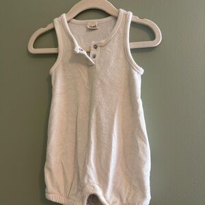 Goumi White Towel Fabric Baby Swim Romper 3-6m